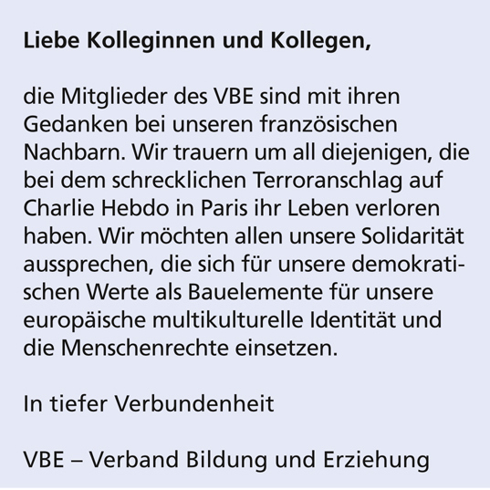 VBE Solidarität mit