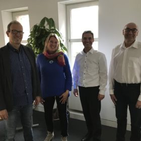 von links: Peter Jock, Frau Anja Born, Herr Dr Rüdiger Stein, Herr Johannes Ruckenbrod (Karlsruher Vorstand des VBE)